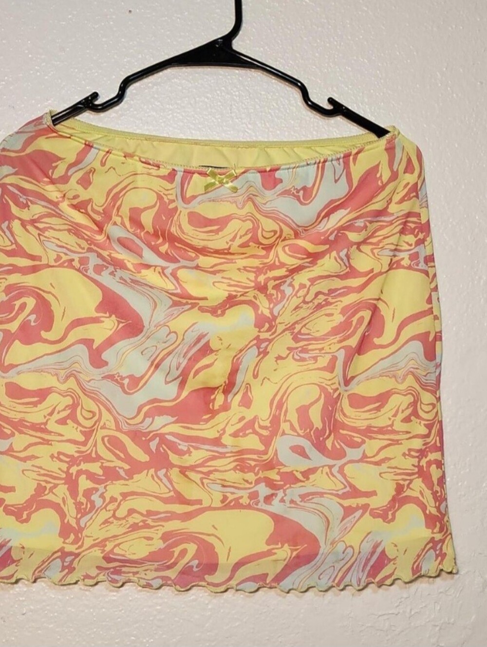 wild fable Yellow and Coral Swirl Mini Skirt